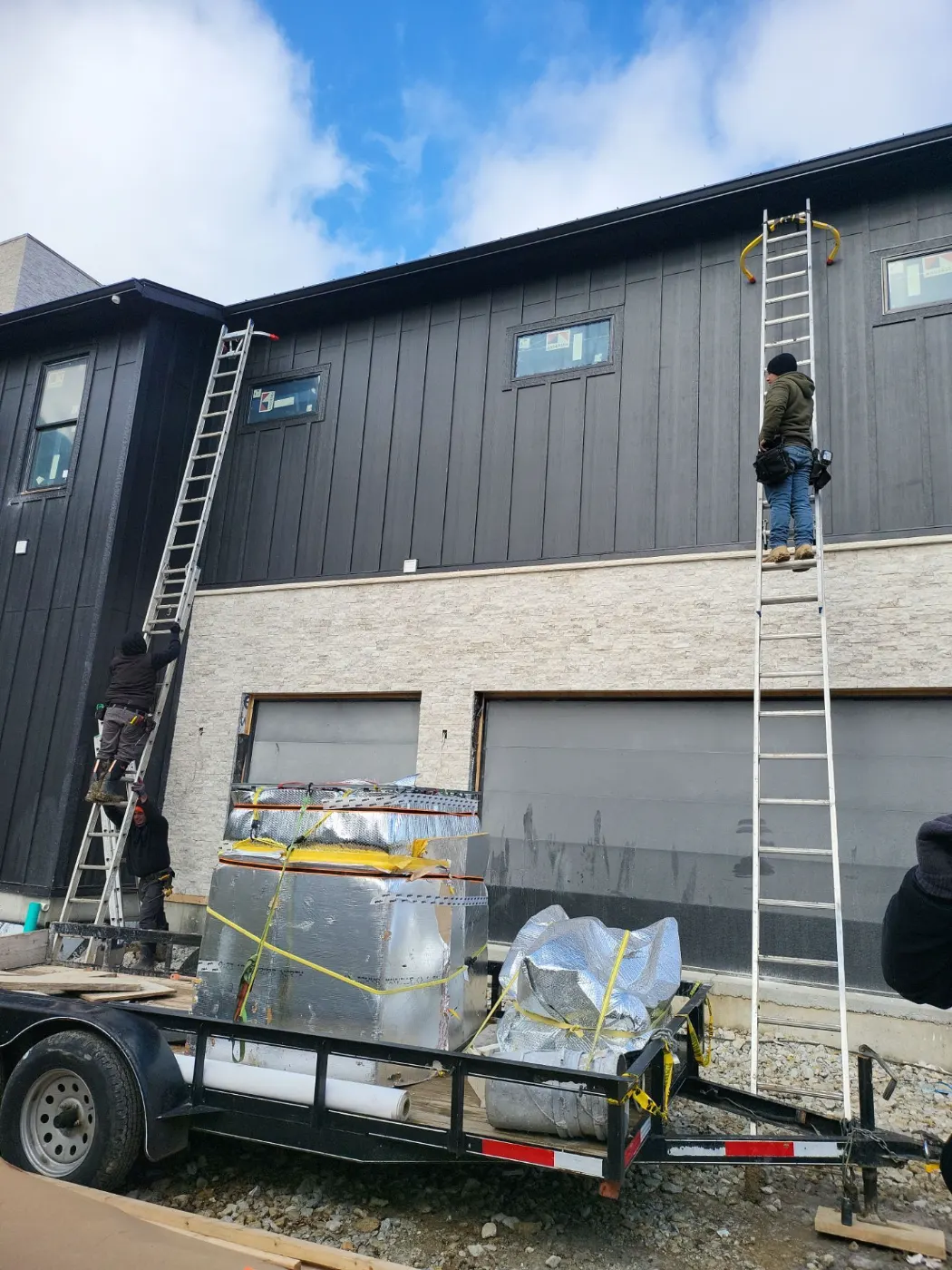 Storm damage documentation on a Chatham Hills commercial building